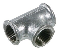 T Stuk Verzinkt 1 Inch Gietijzeren Fitting met  Binnendraad 3 x 1" Aansluiting, Koppeling voor Waterpomp, Tuinpomp, Sproeier, Waterslang, Tuinslang,  Hydrofoor, Beregenings Installatie, Motorspuit, Zuigslang, Persslang Gietijzeren T Stuk