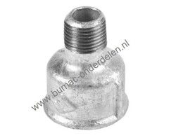 Verloopkoppeling Bi 3/4 - Bui 1/2 Inch Draad Verzinkte Gietijzeren Verloopsok, Soknippel voor Aanzuigslang, Persslang, Waterpomp, Sproeier, Beregeningspomp, Motorspuit, Tuinpomp, Besproeiingspomp, Beregenings Installatie