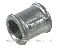 Fitting - Koppeling met 1 1/2 Inch Binnendraad, Verzinkte Gietijzeren Lassok voor Tuinpomp, Waterpomp, Sproei installatie, Tuinslang, Waterslang, Hydrofoor, Beregeningsinstallatie, Sproeiinstallatie