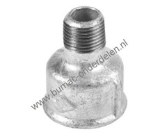 Verloopkoppeling Bi 1 - Bui 1/2 Inch Draad Verzinkte Gietijzeren Verloopsok, Soknippel voor Aanzuigslang, Persslang, Waterpomp, Sproeier, Beregeningspomp, Motorspuit, Tuinpomp, Besproeiingspomp, Beregenings Installatie