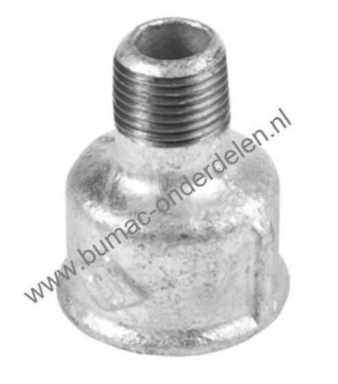 Verloopkoppeling Bi 1 1/4 - Bui 3/4 Inch Draad Verzinkte Gietijzeren Verloopsok, Soknippel voor Aanzuigslang, Persslang, Waterpomp, Sproeier, Beregeningspomp, Motorspuit, Tuinpomp, Besproeiingspomp, Beregenings Installatie