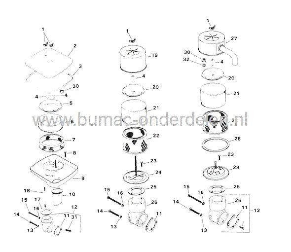Inlaatpakking voor Kohler M20S - 49504 Motoren op Zitmaaier - Frontmaaier - Tuintrekker, Toro Groundmaster 117, Grasshopper, Wheelhorse