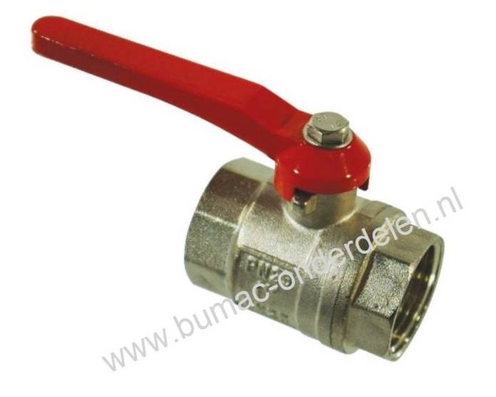 Kogelkraan 1 1/4 Inch Binnendraad met Volle Doorlaat, Kogel van hard verchroomd Messing, Kogelafsluiter voor Waterpomp, Tuinpomp, Beregeningspomp, Besproeiingspomp, Sproeier, Tuinslang, Waterslang, Aanzuigslang, Persslang, Sproei Installatie, Motorspuit