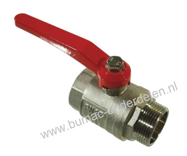 Kogelkraan 1 1/2 Inch Binnen - Buitendraad met Volle Doorlaat, Kogel van hard verchroomd Messing, Kogelafsluiter voor Waterpomp, Tuinpomp, Beregeningspomp, Besproeiingspomp, Sproeier, Tuinslang, Waterslang, Aanzuigslang, Persslang, Sproei Installatie, Mot