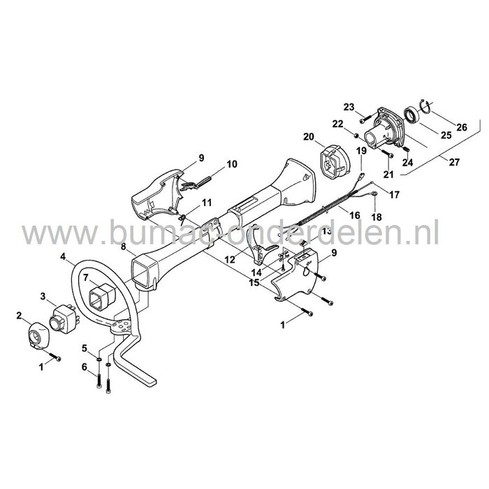 Gaskabel Stiga SB435, Bosmaaier, Alpina - Castelgarden - Mountfield, Trimmer, Strimmer, Gas Kabel, Castel Garden