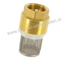 Voetklep 1 1/4 Inch voor Aanzuigslang van Waterpomp, Tuinpomp, Hydrofoor, Beregenings Installatie, Voetklep voorkomt het leeglopen van de Aanzuigslang, Voetklep met Zuigkorf en Voetventiel Terugslagklep