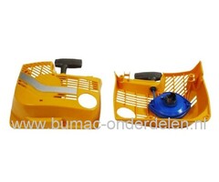 Starter Compleet voor Partner, Husqvarna K650, K700 Stenenzaag, Bandenzaag, Motorslijper, Doorslijper, Betonzaag, Starterdeksel met Poelie en Startveer Compleet voor K 650, K 700 Handstarter