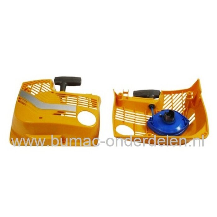 Starter Compleet voor Partner, Husqvaraa K650, K700 Stenenzaag, Bandenzaag, Motorslijper, Doorslijper, Betonzaag, Starterdeksel met Poelie en Startveer Compleet voor K 650, K 700 Handstarter