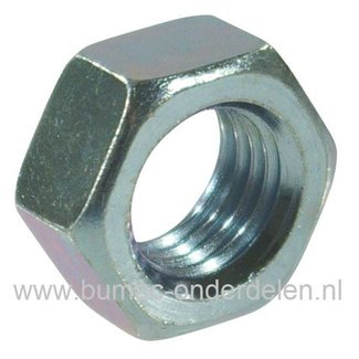 Moer 3/8 x 24 UNF komt onder andere voor op Stuurkogel, Kniegewricht, Spoorstang, Stuurstang van Zitmaaier, Frontmaaier, Tuintrekker