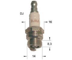 Bougie DJ8J voor Diverse 2-takt Motoren, Bosmaaier, Bladblazer, Kettingzaag, Heggenschaar, Trimmer, Strimmer, Stihl, Husqvarna, Zenoa, Jonsered, Dolmar, Hitachi, Stiga