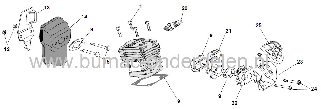 Luchtfilter SP352 - SP350 - SP350Q - SP400 - SP400Q - SP400QT - XC35 - XC40 - XC350 - XC350Q - XC400 - XC400Q - A350 - A350Q - P352 - A400 - A400Q - MC3514 - MC3514Q, Luchtfilter voor Motorzaag, Kettingzaag van Stiga - Castelgarden - Mountfield - Alpina