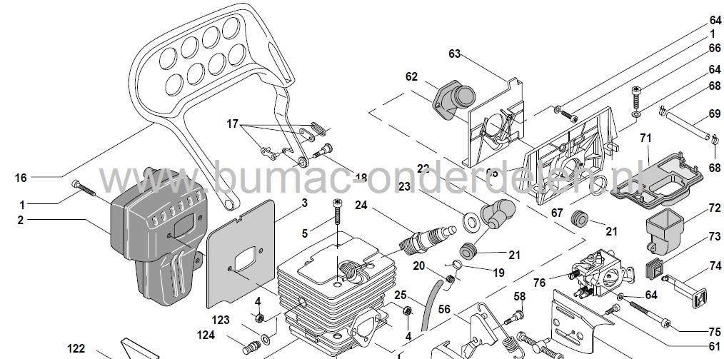 SP460 - SP510 - SP522 - XC46 - XC52P - P460 - P522S - MC443 - MC509 - MC5020, Uitlaatpakking voor Motorzaag, Kettingzaag van Stiga - Castelgarden - Mountfield - Alpina, Uitlaat Pakking, Castel Garden