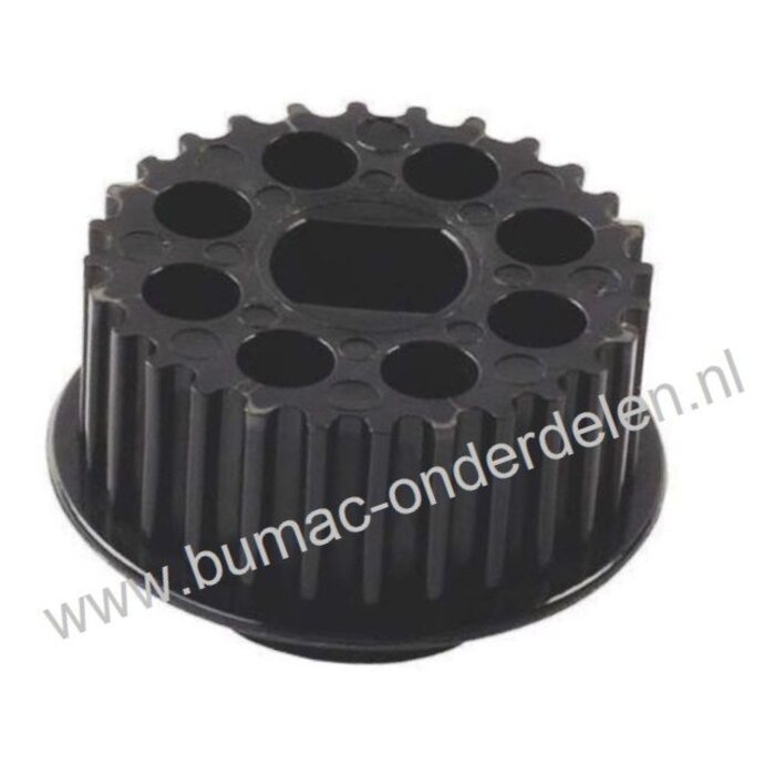 Getande Poelie voor MTD VE40 Verticuteermachine, Onderste Poelie op de as met Messen van MTD VE 40 Verticuteer Machine,   Poelie voor Verticuteermessen Aandrijving onderdeel