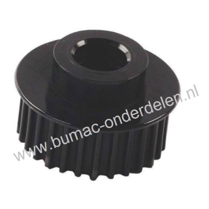 Getande Poelie voor MTD VE40 Verticuteermachine, Onderste Poelie op de as met Messen van MTD VE 40 Verticuteer Machine,   Poelie voor Verticuteermessen Aandrijving onderdeel