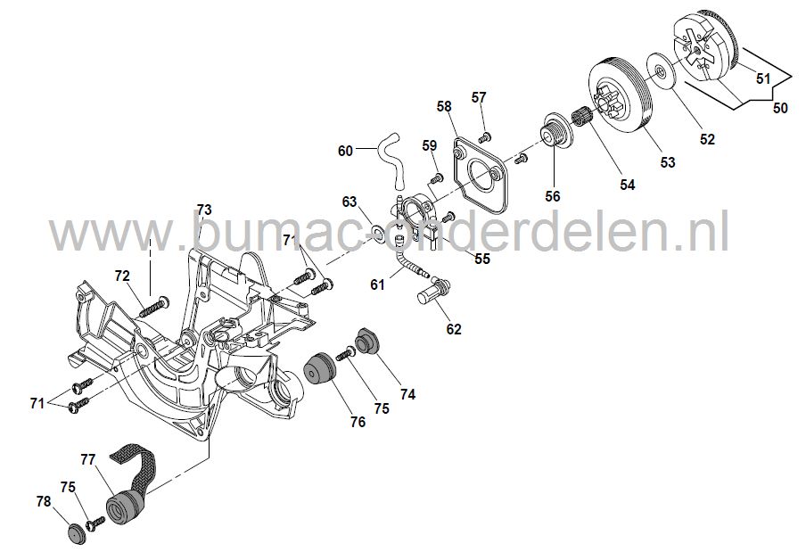 SP402 - SP422 - SP442 - XC40P - XC42P - XC44P - MC4016 - MC4018 - P402S - P422S - P442S, Oliepomp zonder Doseerschroef voor Kettingzaag, Motorzaag van Stiga - Alpina - Mountfield - Castelgarden, Olie Pomp zonder Doseer Schroef, Castel Garden