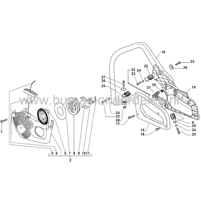 Gaskabel Castelgarden XC37 - XC38 - XC38P - XC380 - XC39 - XC41, Stiga SP380 - SP380Q - SP382, Alpina P371 - A380 - A380Q - P382S - P391 - P411, Mountfield MC363 - MC3814 - MC3816 - MC382, Motorzaag, Kettingzaag, Gas Kabel, Castel Garden