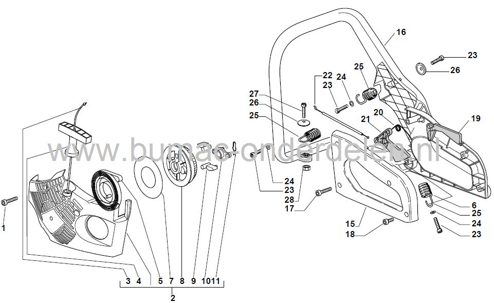 Gaskabel Castelgarden XC37 - XC38 - XC38P - XC380 - XC39 - XC41, Stiga SP380 - SP380Q - SP382, Alpina P371 - A380 - A380Q - P382S - P391 - P411, Mountfield MC363 - MC3814 - MC3816 - MC382, Motorzaag, Kettingzaag, Gas Kabel, Castel Garden