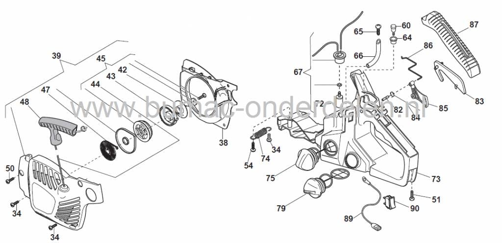 Olievuldop Castelgarden XC238, XC250 Stiga SP405Q, Alpina, Mountfield, Motorzaag, Kettingzaag, Oliedop, Castel Garden