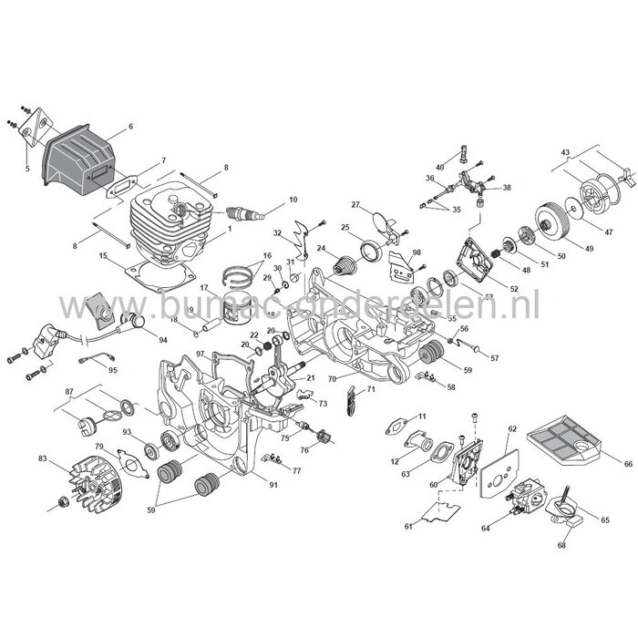 XC4000 - XC4500 - A4500, Centrifugaalkoppeling voor Motorzaag, Kettingzaag van Castelgarden, Alpina, Stiga, Mountfield, Motorzaag, Kettingzaag, Centrifugaal Koppeling, Castel Garden