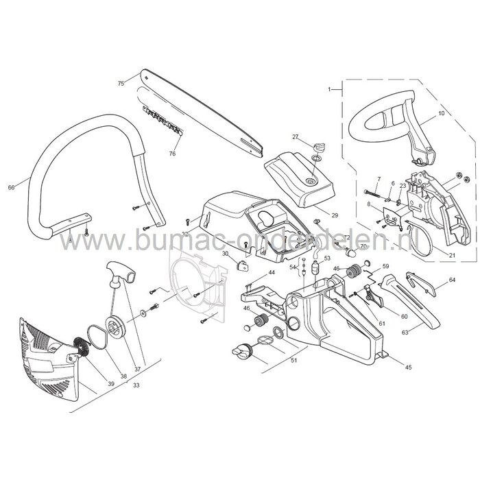 Rechter Afdekkap voor Castelgarden XC4000 - XC4500, Alpina A4500, Stiga, Mountfield, Kettingzaag, Motorzaag, Afdekkap Rechts, Castel Garden, Gele Uitvoering, Geel