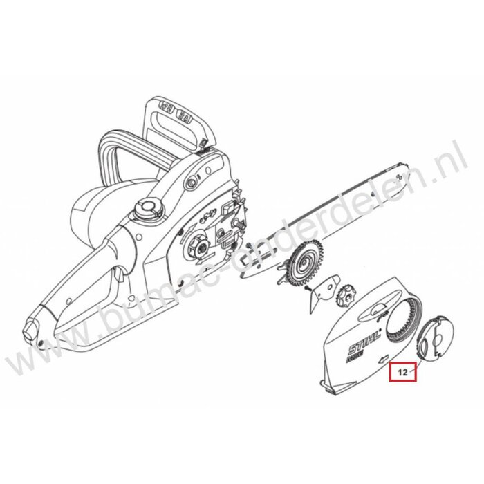 Draaiknop voor Stihl Kettingzaag, Bevestiging Koppelingsdeksel - Rechter Zijkap voor Kettingzaag met Snelspansysteem  017, 018, 021, 023, 025, MS170, MS171, MS180, MS181, MS190, MS191, MS210, MS211, MS230, MS231, MS241, MS250, MS251, MS260, MS270, MS271,