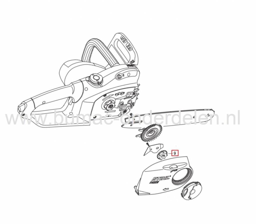 Stihl Draaiknop voor Kettingspanner Kettingzaag met Snelspansysteem  017, 018, 021, 023, 025, MS170, MS171, MS180, MS181, MS190, MS191, MS210, MS211, MS230, MS231, MS241, MS250, MS251, MS260, MS270, MS271, MS291, MS361, MS362, MSE140, MSE160, MSE180, MSE1