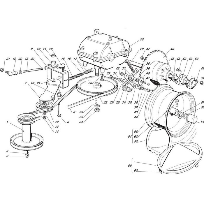 Kettingspanner voor Aandrijfketting Oud Model Castelgarden - Stiga - Alpina - Mountfield, voor Aandrijving van de Wielen - Kettingversnellingsbak - Differentieel, Zitmaaier - Tuintrekker