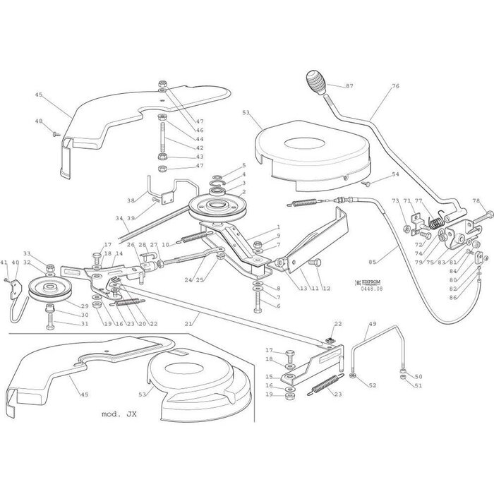 Gaffel voor CASTELGARDEN TC92 - TC102 - TC122 Zitmaaier, voor Gasveer en/of Spannen van Poelie, Castelgarden - Stiga - Mountfield - Alpina, Zitmaaier - Frontmaaier - Tuintrekker, Castel Garden, Vork