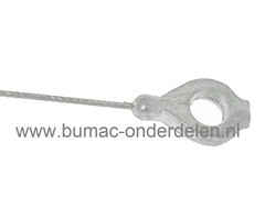 Flexibele Kabel met Oog, Kabel Universeel te gebruiken als Gaskabel, Versnellingskabel, Koppelingskabel, Motorremkabel, Bedieningskabel voor Grasmaaiers, Zitmaaiers, Verticuteermachines, Kooimaaiers, Tuinfrees, Hakfrees