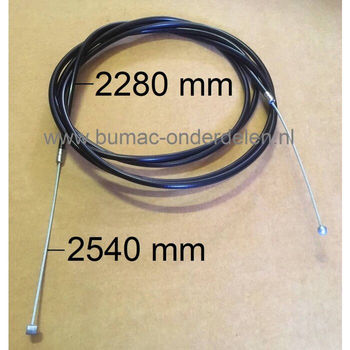 Flexibele Kabel met Bol en Ton Aansluiting voor  Versnellingskabel, Gaskabel, Koppelingskabel, Motorremkabel, Bedieningskabel voor Grasmaaiers, Zitmaaiers, Verticuteermachines, Kooimaaiers, Tuinfrees, Hakfrees