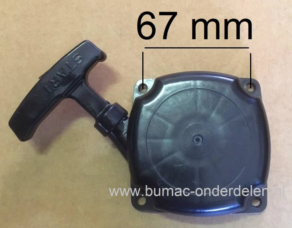 Starter voor Chinese Bosmaaier - Heggenschaar Handstarter onder andere voor Castorama TL43, 43BC, 415, 430, 520 Mitsubishi TL33, TL42, TL52, IKRA, EINHELL, KPC, TCK 43cc Motoren