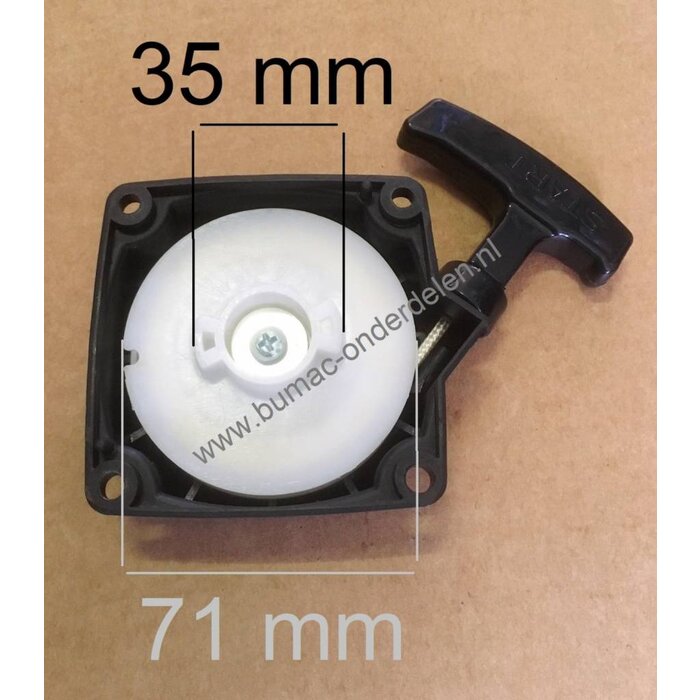 Starter voor Chinese Bosmaaier - Heggenschaar Handstarter onder andere voor Castorama TL43, 43BC, 415, 430, 520 Mitsubishi TL33, TL42, TL52, IKRA, EINHELL, KPC, TCK 43cc Motoren