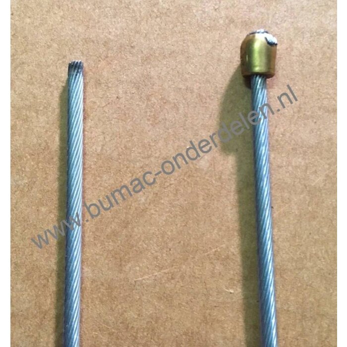 Flexibele Kabel met Cilindervormige uiteinde, Kabel 2500 mm - Ø 3 mm Uiteinde Ø 7,5 mm met een Lengte van 8 mm Universele Soepele Binnenkabel voor Koppelingskabel, Remkabel, Bedieningskabel, Gaskabel Grasmaaier, Zitmaaier, Frontmaaier, Veegmachine, Tuinfr