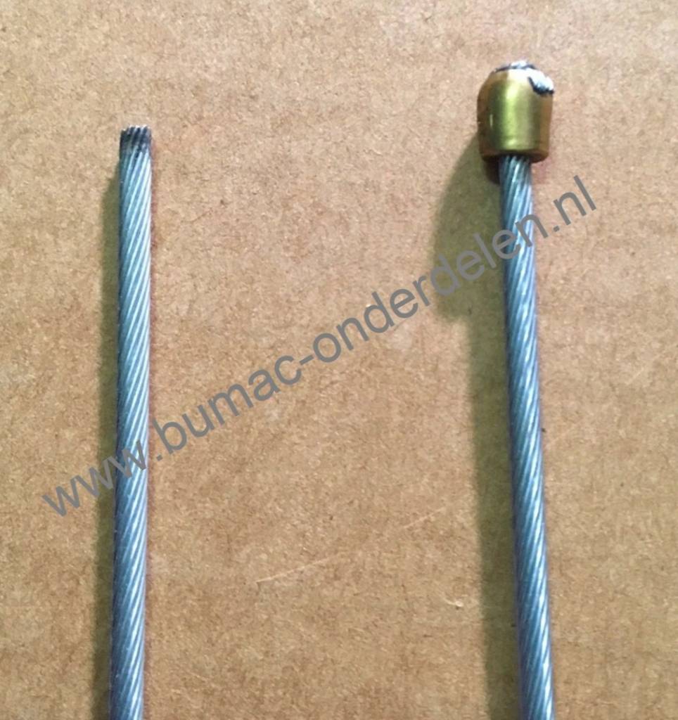 Flexibele Kabel met Cilindervormige uiteinde, Kabel 2500 mm - Ø 3 mm Uiteinde Ø 7,5 mm met een Lengte van 8 mm Universele Soepele Binnenkabel voor Koppelingskabel, Remkabel, Bedieningskabel, Gaskabel Grasmaaier, Zitmaaier, Frontmaaier, Veegmachine, Tuinfr