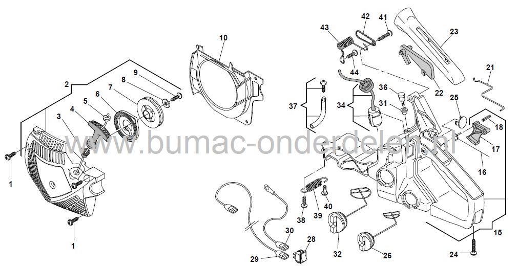 Brandstofdop XC42 - P420 - MC401, Motorzaag, Kettingzaag, Stiga - Castelgarden - Mountfield - Alpina, Benzine Dop, Brandstof Dop, Castel Garden