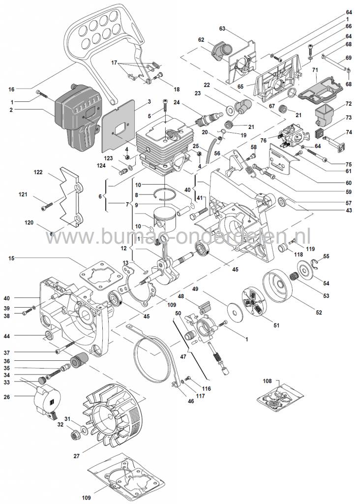 XC46 - SP460 - SP510 - MC443 - P460, Cylinderpakking voor Motorzaag, Kettingzaag van Stiga - Alpina - Mountfield - Castelgarden, Koppakkking, Castel Garden