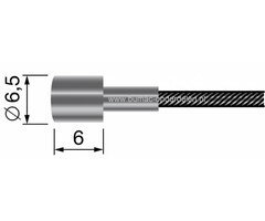 Flexibele Kabel met Ton voor Koppelingskabel, Remkabel, Bedieningskabel, Gaskabel Grasmaaier, Zitmaaier, FRontmaaier, Veegmachine, Tuinfrees, Trekker,  Kooimaaier, Verticuteermachine, Kantensnijder, Minikraan Binnenkabel Lengte 2500 mm - Ø 2,5 - Ton Ø 6,5