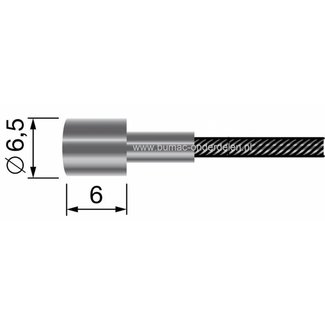 Flexibele Kabel met Ton voor Koppelingskabel, Remkabel, Bedieningskabel, Gaskabel Grasmaaier, Zitmaaier, FRontmaaier, Veegmachine, Tuinfrees, Trekker,  Kooimaaier, Verticuteermachine, Kantensnijder, Minikraan Binnenkabel Lengte 2500 mm - Ø 2,5 - Ton Ø 6,5