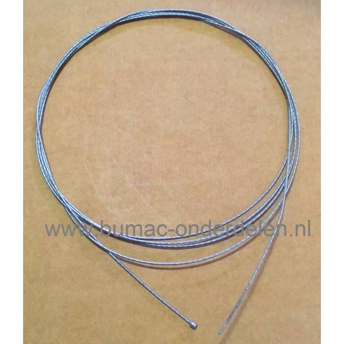 Flexibele Kabel met Ton Ø 3,5 mm x 3 mm Lengte 2500 mm - Ø 1,2 mm Binnenkabel als Gaskabel, Koppelingskabel voor Grasmaaier, Kooimaaier, Bosmaaier, Verticuteermachine, onderdelen