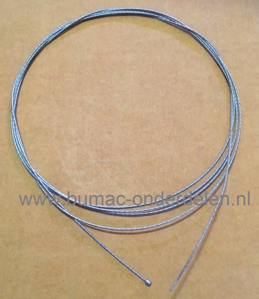 Flexibele Kabel met Ton Ø 3,5 mm x 3 mm Lengte 2500 mm - Ø 1,2 mm Binnenkabel als Gaskabel, Koppelingskabel voor Grasmaaier, Kooimaaier, Bosmaaier, Verticuteermachine, onderdelen