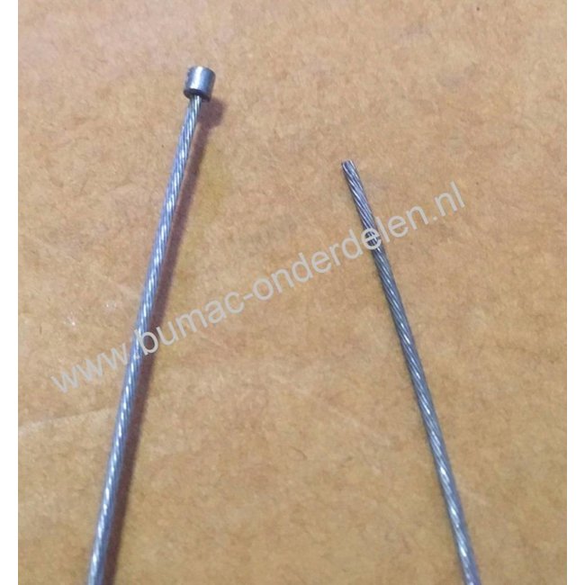 Flexibele Kabel met Ton Ø 3,5 mm x 3 mm Lengte 2500 mm - Ø 1,2 mm Binnenkabel als Gaskabel, Koppelingskabel voor Grasmaaier, Kooimaaier, Bosmaaier, Verticuteermachine, onderdelen