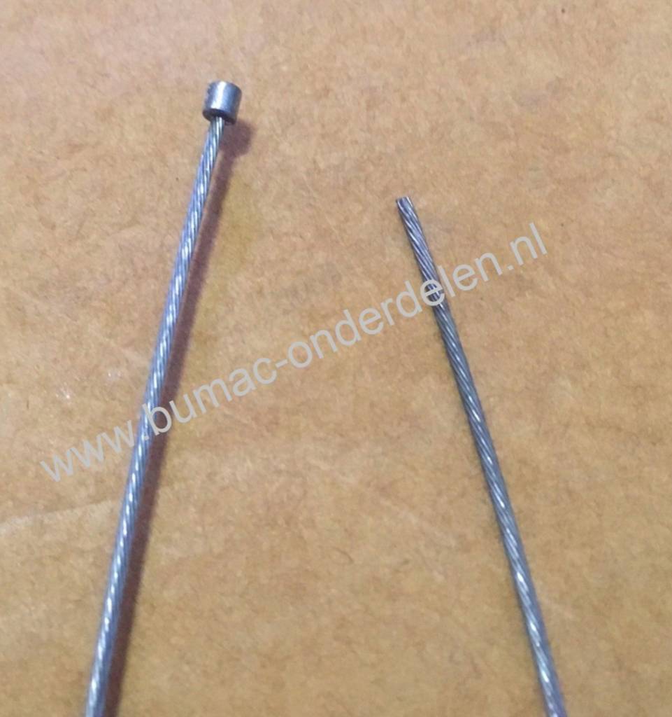 Flexibele Kabel met Ton Ø 3,5 mm x 3 mm Lengte 2500 mm - Ø 1,2 mm Binnenkabel als Gaskabel, Koppelingskabel voor Grasmaaier, Kooimaaier, Bosmaaier, Verticuteermachine, onderdelen