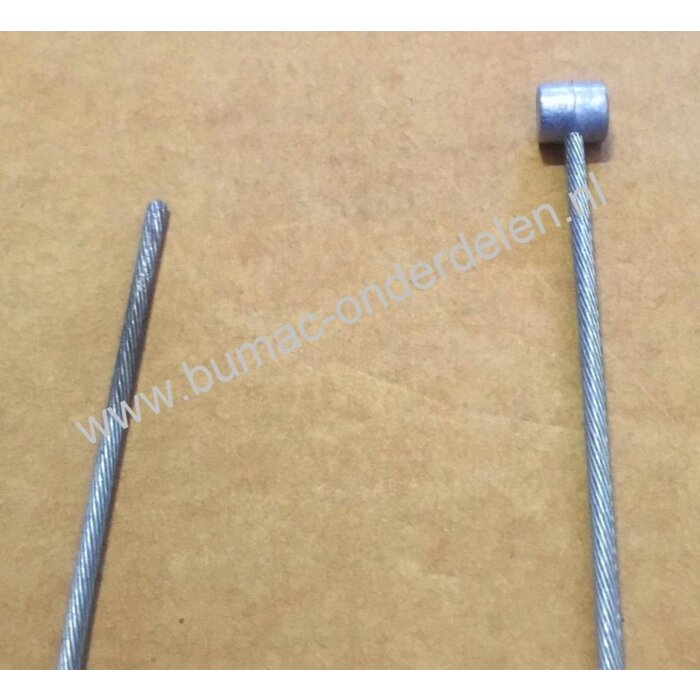 Flexibele Kabel met Ton voor Koppelingskabel, Remkabel, Bedieningskabel, Binnenkabel Lengte 2500 mm - Ø 2,5 mm, Ton Ø 8 x 9 mm voor Veegmachine, Tuinfrees, Grasmaaier, Zitmaaier, Frontmaaier, Trekker, Kooimaaier, Verticuteermachin