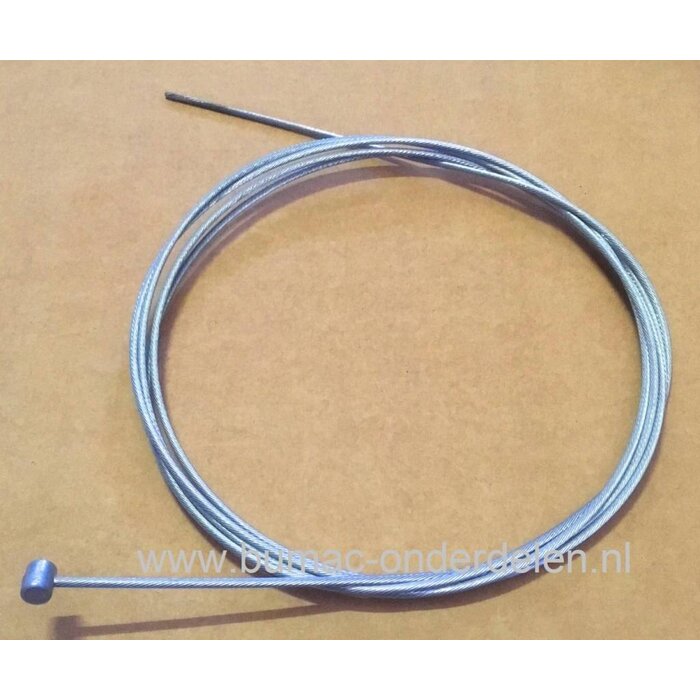 Flexibele Kabel met Ton voor Koppelingskabel, Remkabel, Bedieningskabel, Binnenkabel Lengte 2500 mm - Ø 2,5 mm, Ton Ø 8 x 9 mm voor Veegmachine, Tuinfrees, Grasmaaier, Zitmaaier, Frontmaaier, Trekker, Kooimaaier, Verticuteermachin