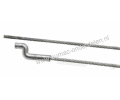 Flexibele Kabel met Z-Haak voor Gaskabel, Versnellingskabel, Koppelingskabel, Motorremkabel, Bedieningskabel voor Grasmaaier, Zitmaaier, Verticuteermachine, Kooimaaiers, Tuinfree, Hakfrees Binnenkabel Universeel Lengte 2500 mm x Ø 2 mm