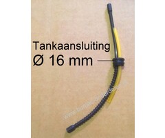 Benzineslang met Doorvoerrubber OleoMac Bosmaaier, Kettingzaag 433, 435, 440, 730, 735, 740, 750, SPARTA 40, 8300, 8350, 8355, 8400, 8405, 8500, STARK 40 Tankaanluiting 16 mm, Brandstofslang, Benzineleiding, Retourslang Oleo-Mac Tankdichting onderdeel