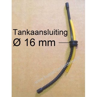 Benzineslang met Doorvoerrubber OleoMac Bosmaaier, Kettingzaag 433, 435, 440, 730, 735, 740, 750, SPARTA 40, 8300, 8350, 8355, 8400, 8405, 8500, STARK 40 Tankaanluiting 16 mm, Brandstofslang, Benzineleiding, Retourslang Oleo-Mac Tankdichting onderdeel