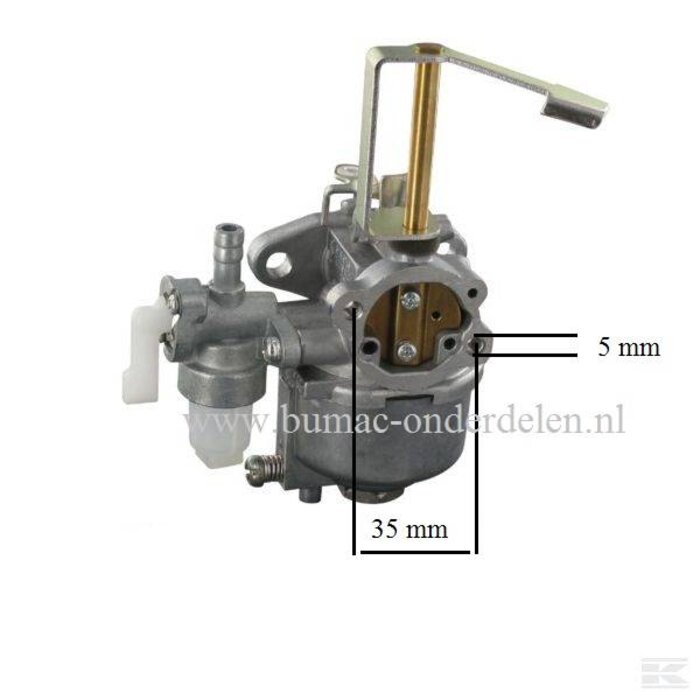 Carburateur voor Briggs and Stratton Motoren met een Horizontale Krukas en 6,5 PK, Kloofmachine - Houtversnipperaar - Aggregaat - Generator - Trilplaat - Waterpomp - Tuinfrees Carburator