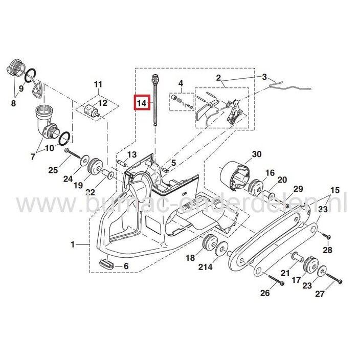 Benzineslang voor Dolmar en Makita Bandenzaag PC6412S, PC6414S, PC7312S, PC7314S, 8114, 8116 Stenenzaag, Motorslijper, Doorslijper, Betonzaag Brandstofslang, Benzineleiding PC 6412 S, PC 6414 S, PC 7312 S, PC 7314 S