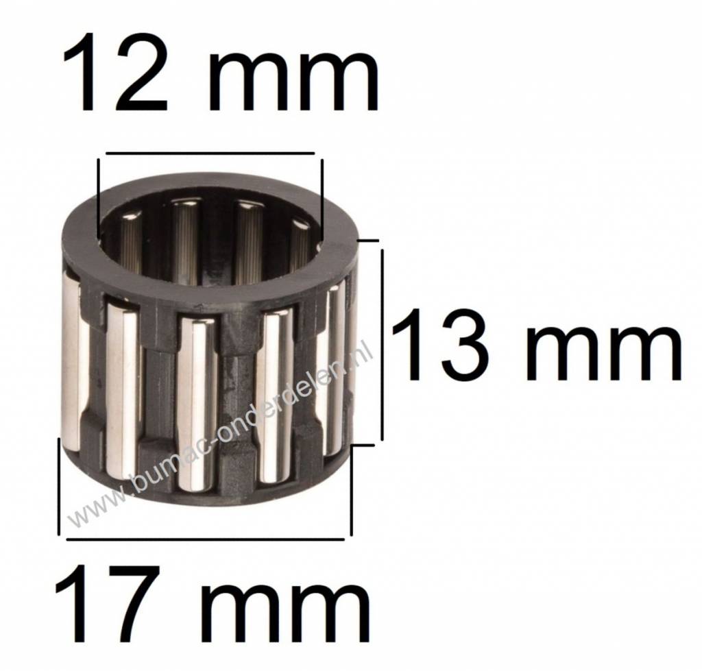 Naaldlager voor Koppelingstrommel van Stihl 084 - 088 - MS780, MS880 Kettingzaag MS 780, MS 880 Koppelingslager 12x17x13 mm Lager voor Drijfstang van Stihl TS700 - TS800 Motorslijper, Betonzaag